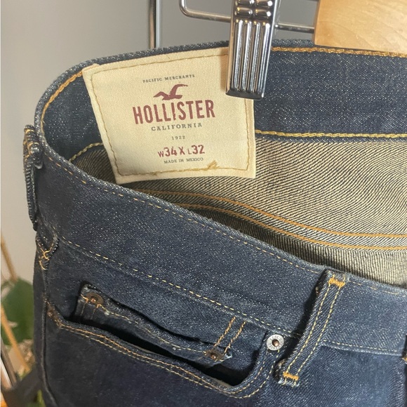 Hollister Dark Blue Jeans. Cuffed. - Picture 2 of 4